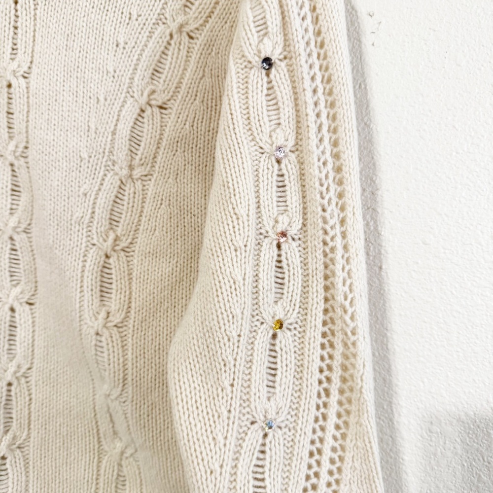 Zadig & Voltaire Morley Rhinestone Embellished Cable-Knit Sweater NEW size large - Picture 12 of 12